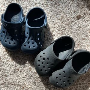 CROCS - 2 pairs of toddler size 8 (Navy Blue and Black)